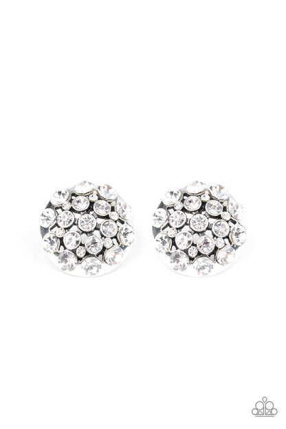 Paparazzi Hollywood Drama - White Earrings