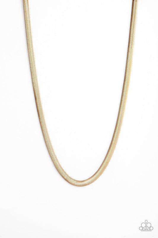 Paparazzi Kingpin - Gold Men's Necklace