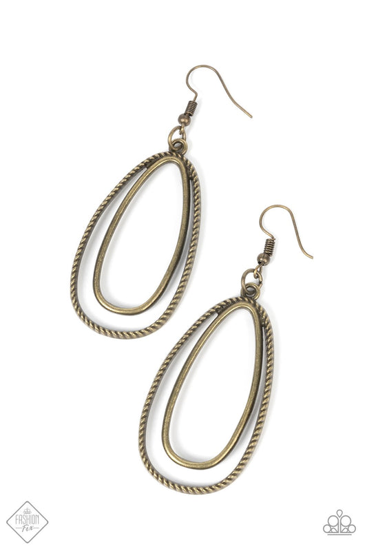 Paparazzi Lend Me Your Lasso - Brass Earrings - Fashion Fix November 2021