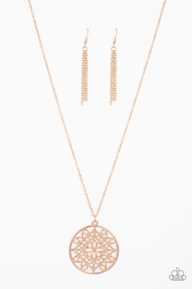 Paparazzi Mandala Melody - Rose Gold Necklace