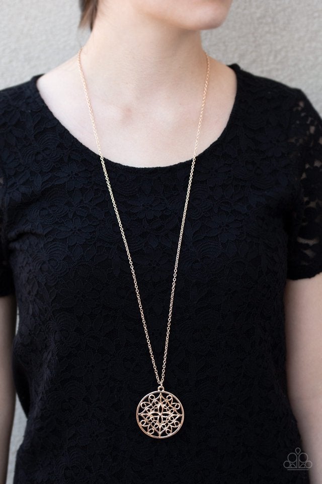 Paparazzi Mandala Melody - Rose Gold Necklace