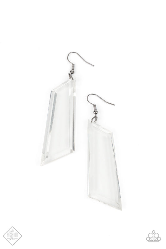 Paparazzi The Final Cut - Black White Clear Earrings