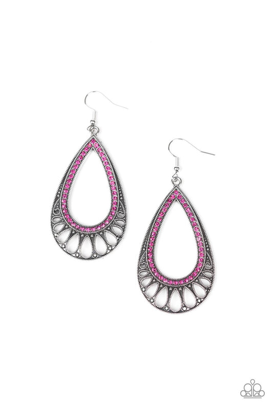 Paparazzi Royal Finesse - Pink Earrings
