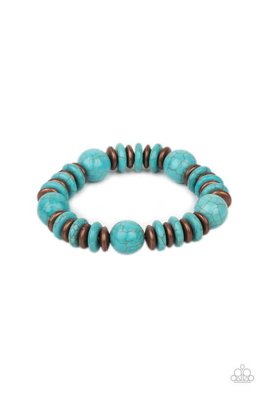 Paparazzi Rustic Rival - Copper Blue Bracelet