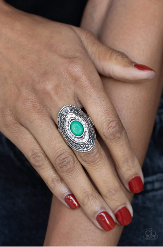 Paparazzi Entrancing Enchantment - Green Ring - Fashion Fix Exclusive