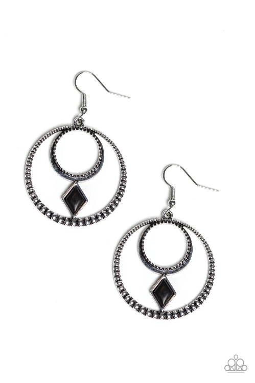 Paparazzi Tucson Tribute - Black Earrings