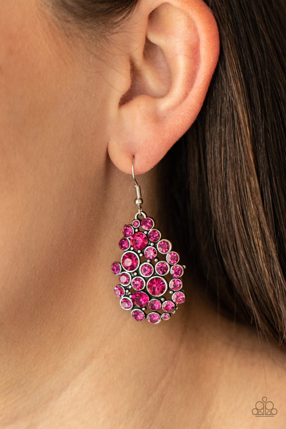 Paparazzi Smolder Effect - Pink Earrings
