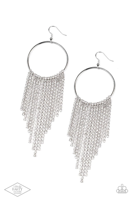 Paparazzi Streamlined Shimmer - White Earrings