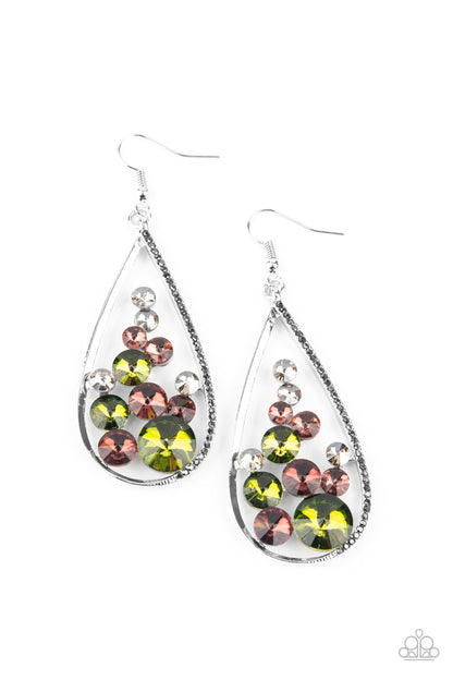 Paparazzi Tempest Twinkle - Multi Green Purple Earrings