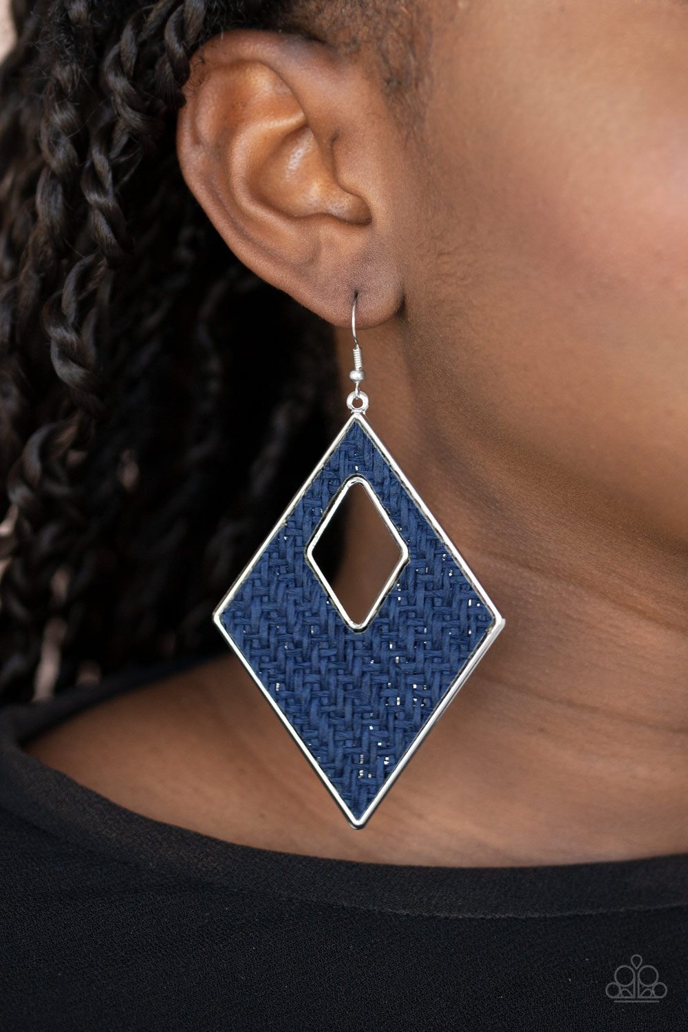 Paparazzi Woven Wanderer - Blue Earrings