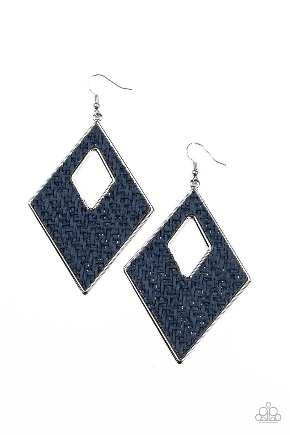 Paparazzi Woven Wanderer - Blue Earrings