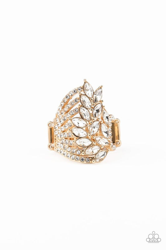 Paparazzi Clear-Cut Cascade - Gold Ring