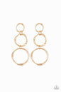 Paparazzi Three Ring Radiance - Gold Earrings