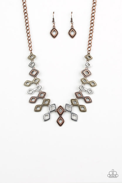 Paparazzi Geocentric Multi - Mixed Metal Necklace