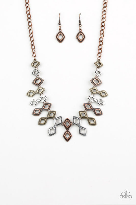 Paparazzi Geocentric Multi - Mixed Metal Necklace