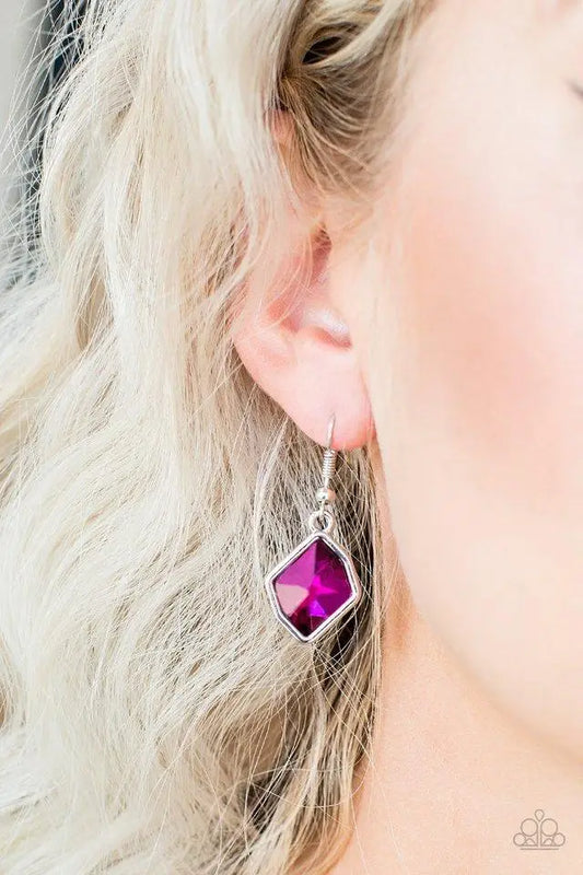 Paparazzi Glow It Up - Pink Earrings