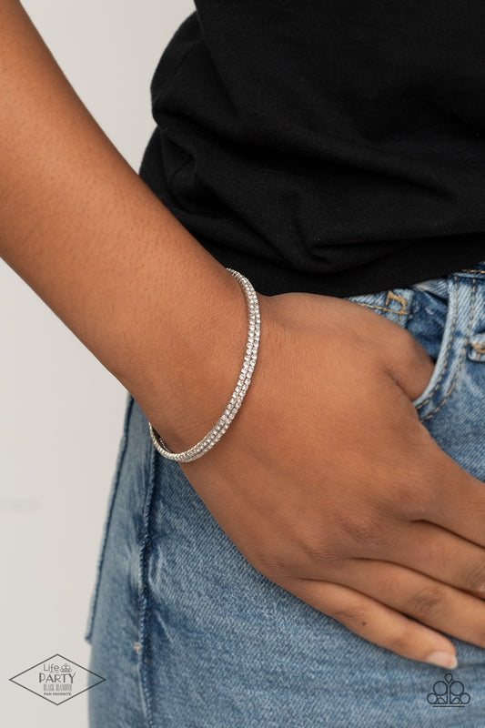 Paparazzi Sleek Sparkle - White Coil Bracelet