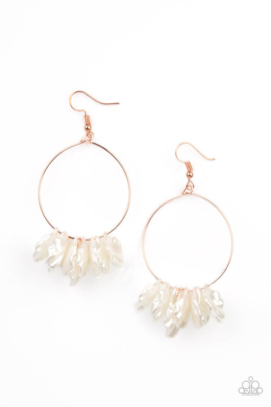 Paparazzi Sailboats and Seashells - Copper White Earrings