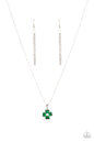 Paparazzi Kiss Me, Im Irish - Silver Green Necklace