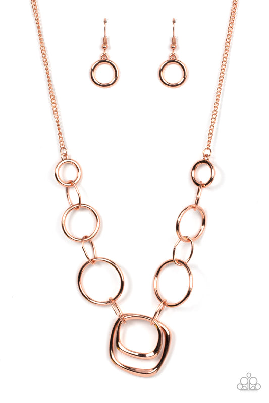 Paparazzi Linked Up Luminosity - Copper Necklace