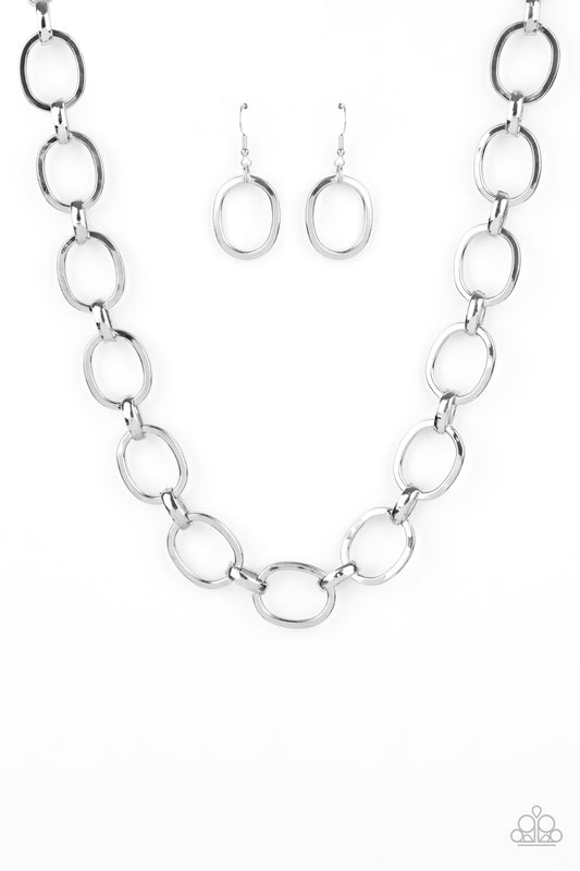 Paparazzi HAUTE-ly Contested - Silver Necklace