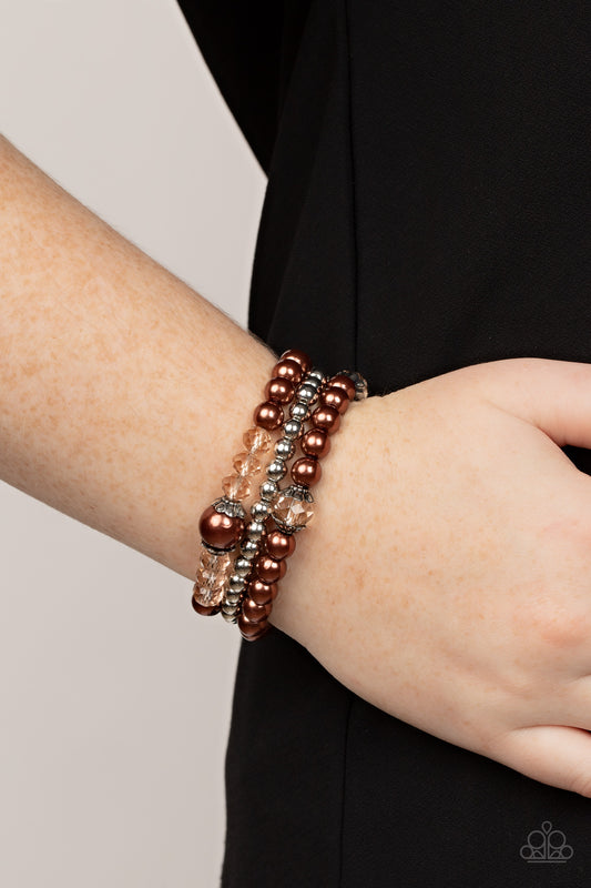 Paparazzi Positively Polished - Brown Bracelet