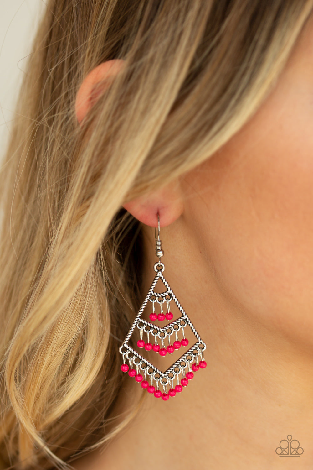 Paparazzi Kite Race - Pink Earrings