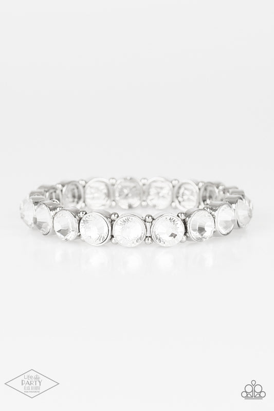 Paparazzi Sugar Coated Sparkle - White Bracelet