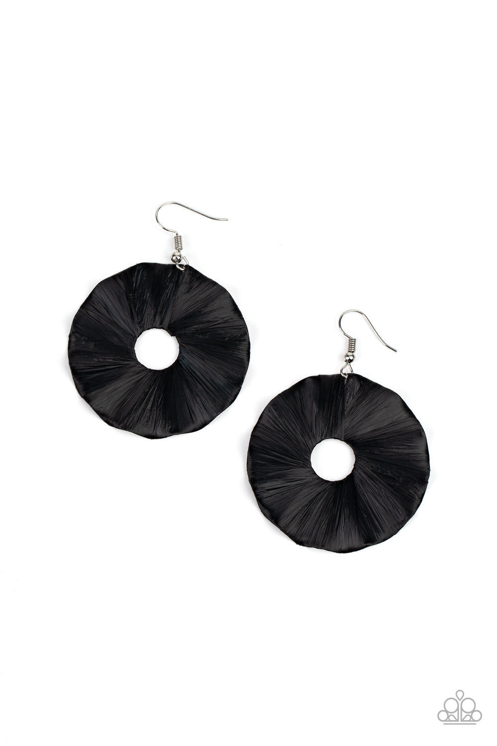 Paparazzi Fan The Breeze - Black Earrings