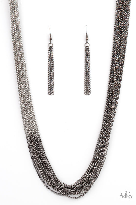 Paparazzi Metallic Merger - Black Necklace