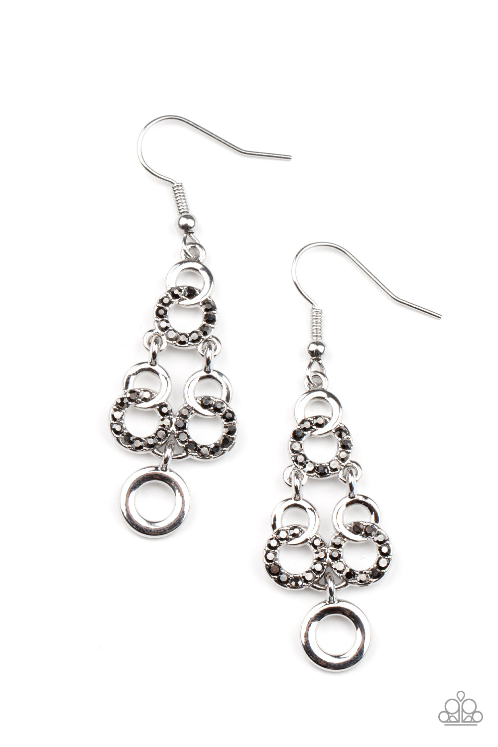 Paparazzi Luminously Linked - Silver Earrings