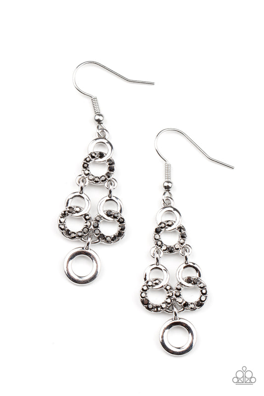 Paparazzi Luminously Linked - Silver Earrings