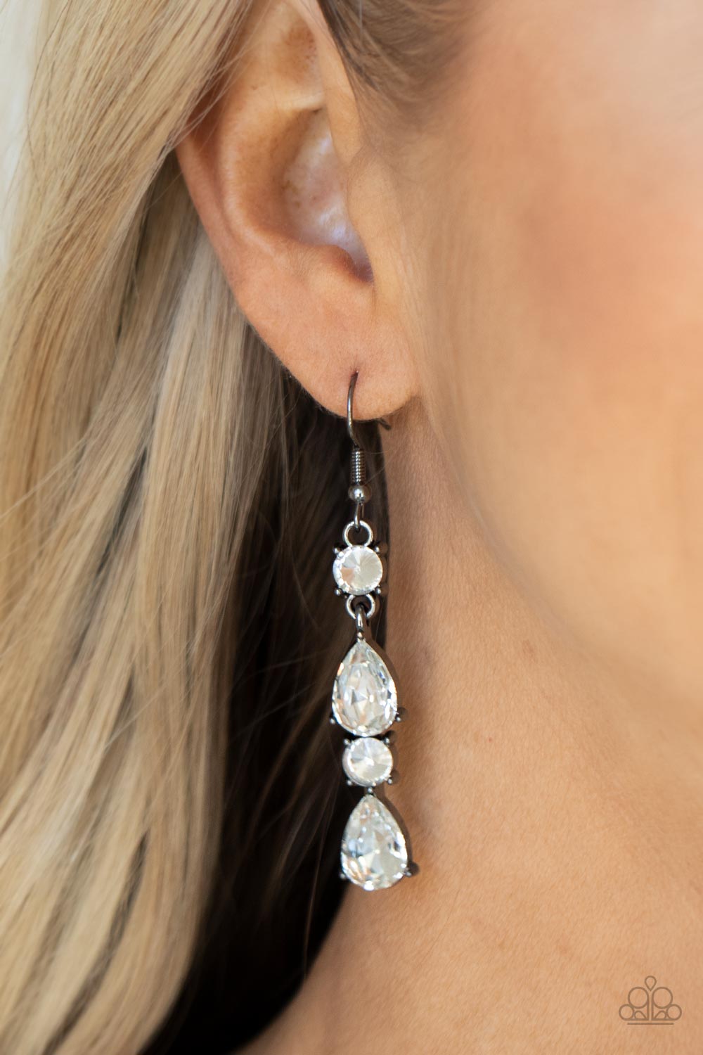 Paparazzi Raise Your Glass To Glamorous - Black Earrings