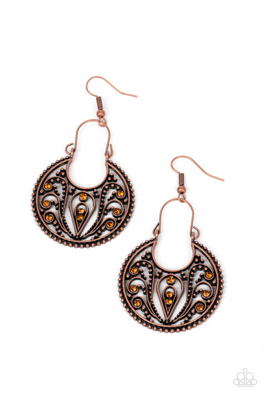 Paparazzi Vineyard Villa - Copper Earrings