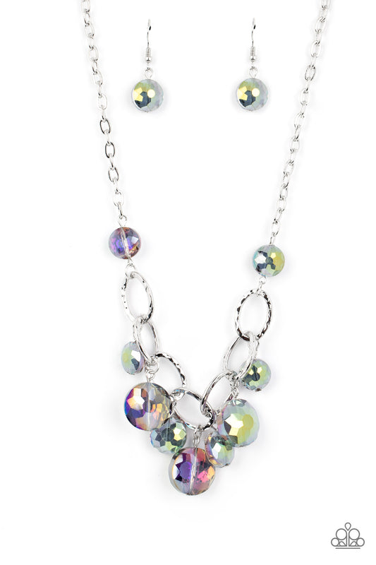 Paparazzi Rhinestone River - Multi Oil Spill Necklace