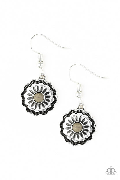 Paparazzi Badlands Buttercup - Green Earrings