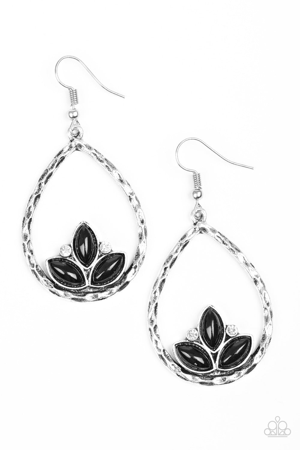 Paparazzi Lotus Laguna - Black Earrings