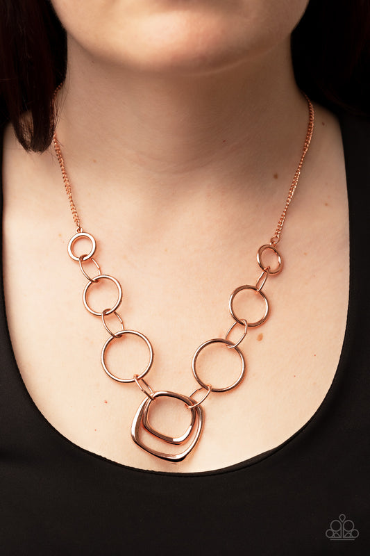 Paparazzi Linked Up Luminosity - Copper Necklace