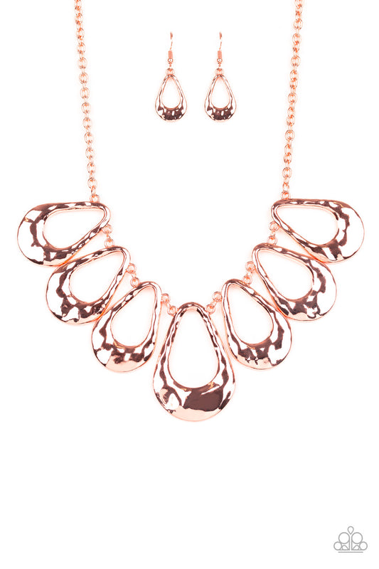 Paparazzi Teardrop Envy - Copper Necklace