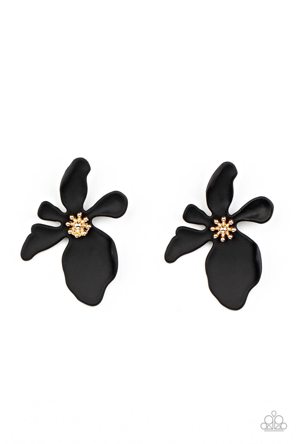 Paparazzi Hawaiian Heiress - Black Flower Earrings