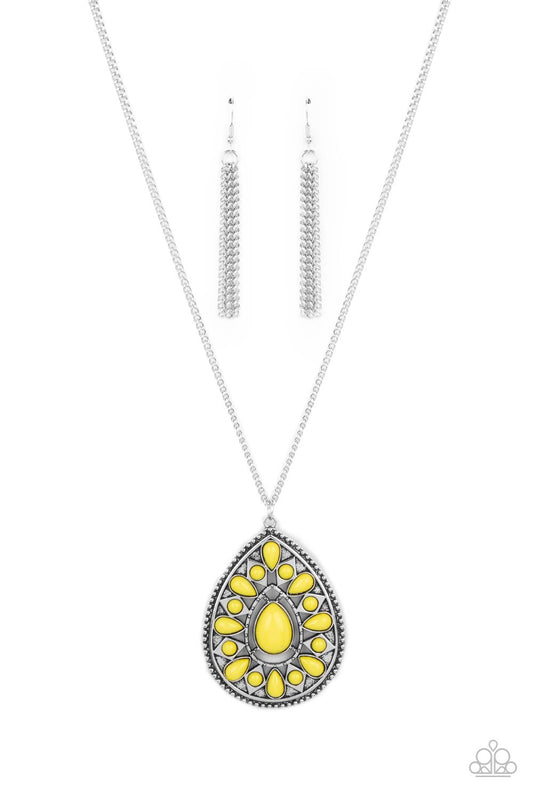 Paparazzi Retro Prairies - Yellow Necklace