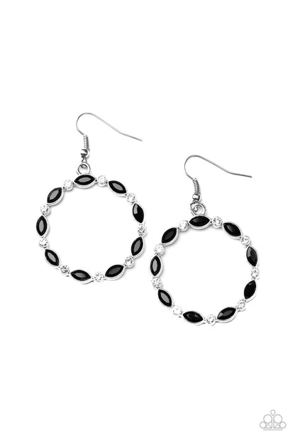 Paparazzi Crystal Circlets - Black Earrings