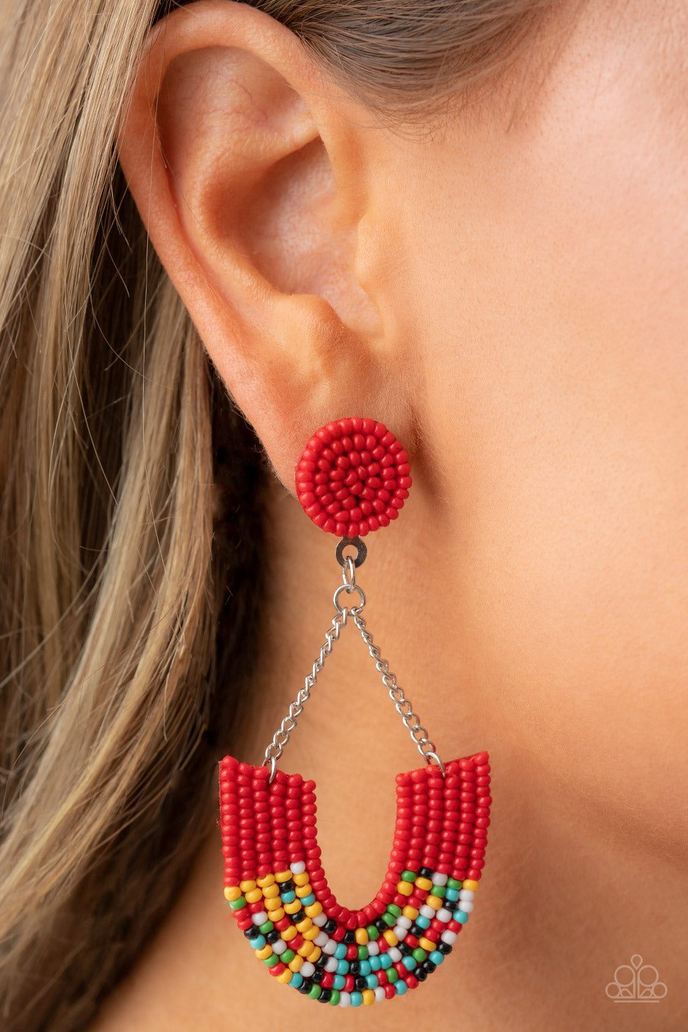 Paparazzi Make It RAINBOW - Red Multi Earrings