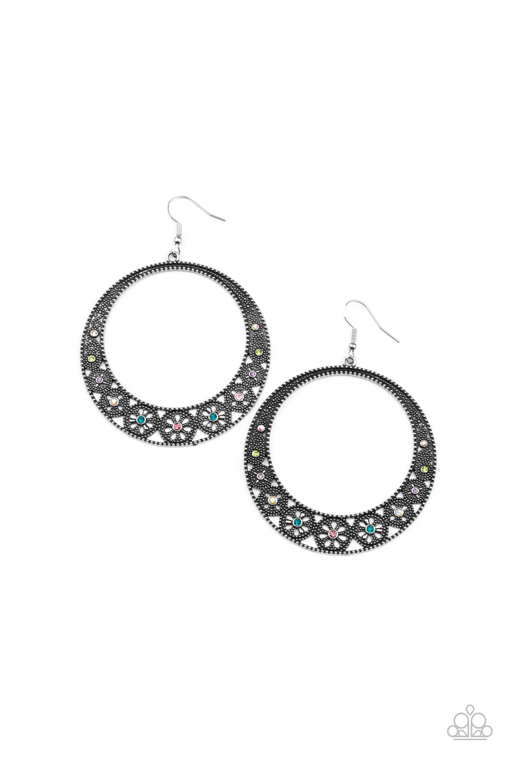 Paparazzi Bodaciously Blooming - Multi Iridescent Earrings