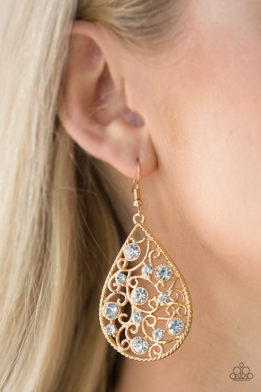 Paparazzi Certainly Courtier - Gold Earrings