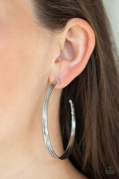 Paparazzi Wheelhouse - Silver Hoop Earrings
