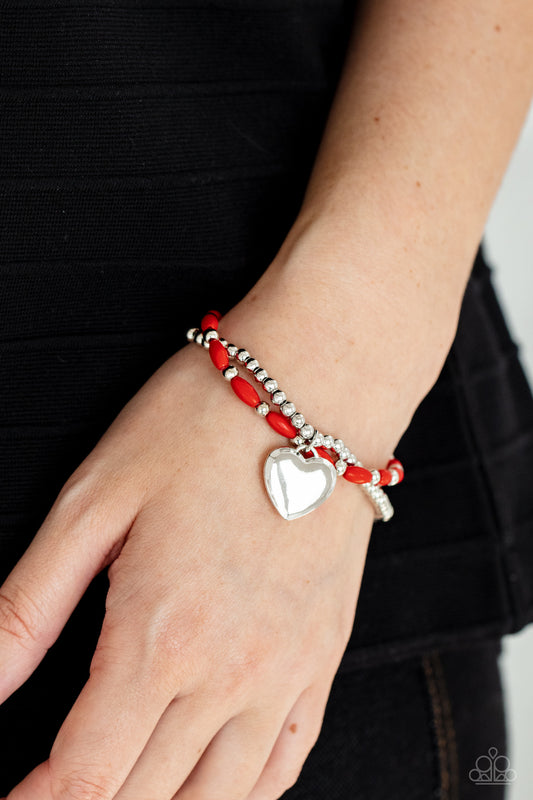 Paparazzi Candy Gram - Red Heart Bracelet
