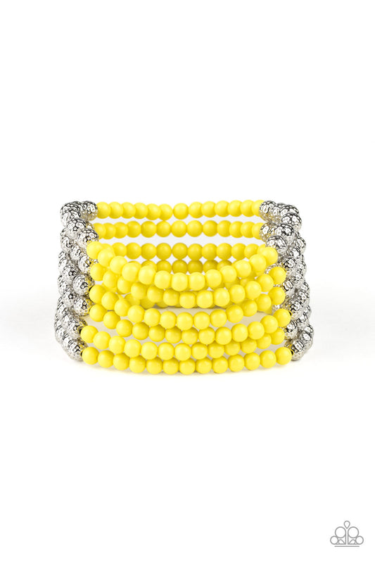 Paparazzi LAYER It On Thick - Yellow Bracelet