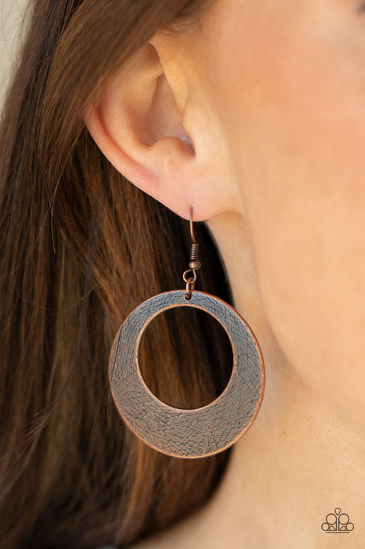 Paparazzi Outer Plains - Copper Earrings