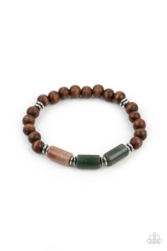 Paparazzi ZEN Most Wanted - Brown Wood Urban Bracelet